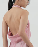 Load image into Gallery viewer, HIGH NECK OPEN BACK DRESS in pink
