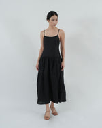 Load image into Gallery viewer, STRAPPY DROPWAIST DRESS in black
