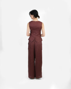 EASY DRAWSTRING PANTS in wine