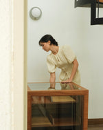 Load image into Gallery viewer, FITTED PUFF SLEEVE TOP in cream
