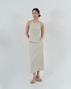 STRAIGHT MIDI SKIRT in linen