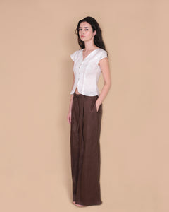PLEATED PANTS in cacao