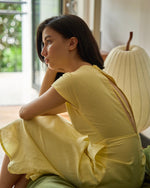 Load image into Gallery viewer, OPEN BACK TEA DRESS in yellow
