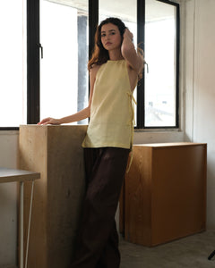RIBBON LONGLINE TOP in lemon