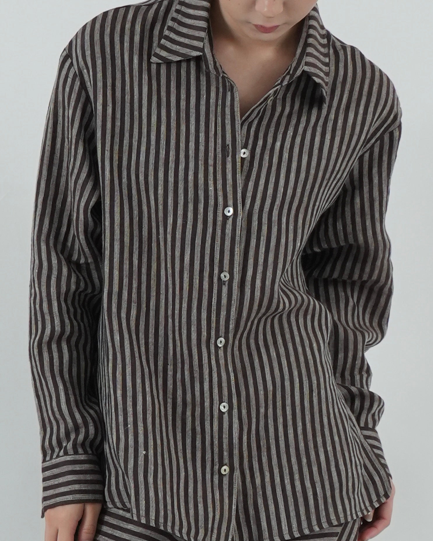 STRIPED SHIRT in espresso