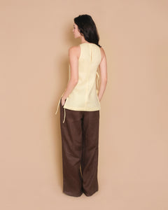 RIBBON LONGLINE TOP in lemon