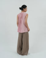 Load image into Gallery viewer, HIGH NECK GATHERED TOP in pink
