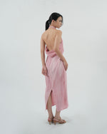 Load image into Gallery viewer, HIGH NECK OPEN BACK DRESS in pink
