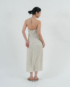 STRAIGHT MIDI SKIRT in linen