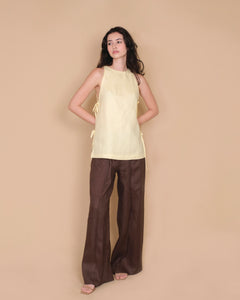 RIBBON LONGLINE TOP in lemon