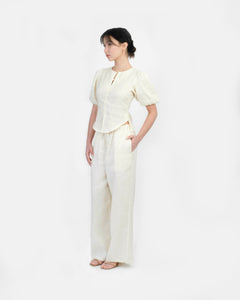 EASY DRAWSTRING PANTS in cream