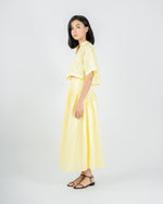 Load image into Gallery viewer, ASYMMETRICAL GATHERED SKIRT in yellow
