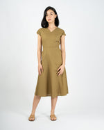 Load image into Gallery viewer, OPEN BACK TEA DRESS in olive
