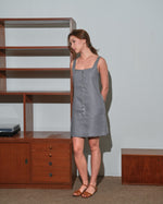 Load image into Gallery viewer, BUTTON FRONT MINI DRESS in basalt
