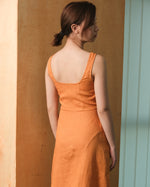 Load image into Gallery viewer, FRAGMENT TEA DRESS in orange

