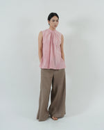 Load image into Gallery viewer, HIGH NECK GATHERED TOP in pink
