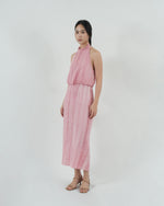 Load image into Gallery viewer, HIGH NECK OPEN BACK DRESS in pink
