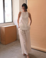 Load image into Gallery viewer, RIBBON LONGLINE TOP in white
