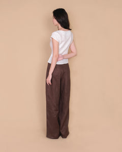 PETAL BUTTON TOP in white