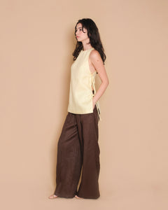 PLEATED PANTS in cacao