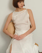 Load image into Gallery viewer, ASYMMETRICAL CUT OUT TOP in white
