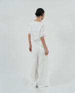 Load image into Gallery viewer, INVERTED PLEAT PANTS in white
