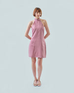 Load image into Gallery viewer, ORIENTAL HALTER MINI DRESS in mauve
