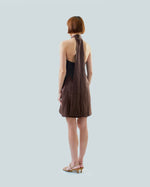 Load image into Gallery viewer, ORIENTAL HALTER MINI DRESS in cacao
