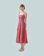 Load image into Gallery viewer, SCOOP BACK TEA DRESS in guava

