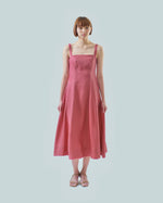 Load image into Gallery viewer, SCOOP BACK TEA DRESS in guava
