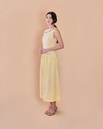 Load image into Gallery viewer, ASYMMETRICAL DROPWAIST DRESS in lemon
