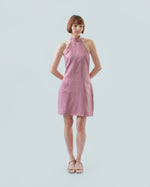 Load image into Gallery viewer, ORIENTAL HALTER MINI DRESS in mauve
