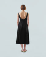 Load image into Gallery viewer, SCOOP BACK TEA DRESS in black

