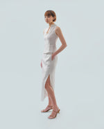 Load image into Gallery viewer, STAND COLLAR PANELLED TOP in white
