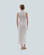 Load image into Gallery viewer, STAND COLLAR PANELLED TOP in white
