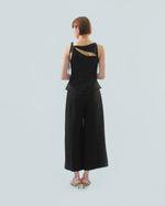 Load image into Gallery viewer, ASYMMETRICAL CUT OUT TOP in black
