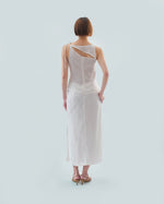 Load image into Gallery viewer, ASYMMETRICAL CUT OUT TOP in white
