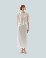Load image into Gallery viewer, PANELLED STRAIGHT SKIRT in white
