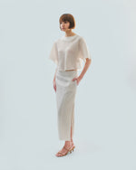 Load image into Gallery viewer, PANELLED STRAIGHT SKIRT in white
