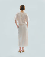 Load image into Gallery viewer, PANELLED STRAIGHT SKIRT in white
