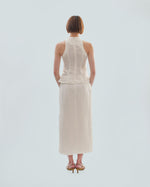 Load image into Gallery viewer, ASYMMETRICAL CHEONGSAM TOP in white
