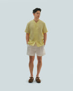 Load image into Gallery viewer, COLLARLESS BUTTON SHIRT in lemon
