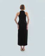 Load image into Gallery viewer, ASYMMETRICAL CHEONGSAM TOP in black
