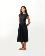 Load image into Gallery viewer, CAP SLEEVE GATHERED DRESS in deep blue
