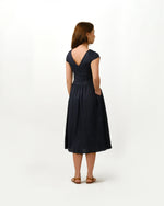 Load image into Gallery viewer, CAP SLEEVE GATHERED DRESS in deep blue
