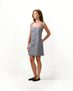 Load image into Gallery viewer, BUTTON FRONT MINI DRESS in basalt
