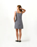 Load image into Gallery viewer, BUTTON FRONT MINI DRESS in basalt
