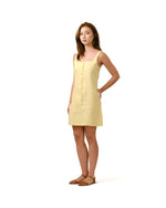 Load image into Gallery viewer, BUTTON FRONT MINI DRESS in lemon
