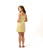 Load image into Gallery viewer, BUTTON FRONT MINI DRESS in lemon
