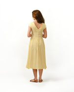 Load image into Gallery viewer, CAP SLEEVE GATHERED DRESS in lemon
